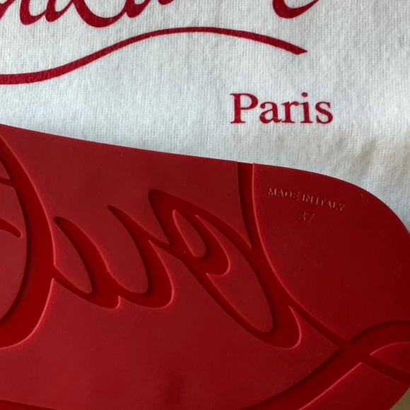 💚❤️ CHRISTIAN LOUBOUTIN LOUBI FLIP SPIKES DONNA - Picture 15 of 16